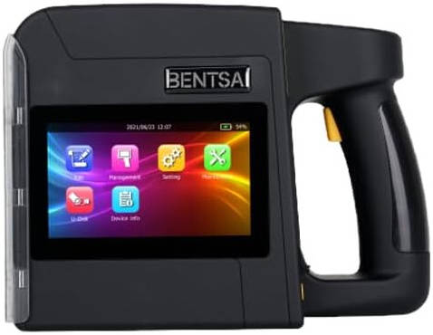 BENTSAI B85 Handheld Inkjet Printer with 92mm Max Print Height, 40 Lines, Touchscreen Industrial Coding Machine for Cartons, Wood, Metal, Glass & Fabric, Black | B85
