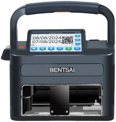 BENTSAI B71X 1-Inch Handheld Inkjet Printer, Portable TIJ Stamp Printer for Barcodes, QR Codes, Dates, Logos & Batch Coding, Black | B71X