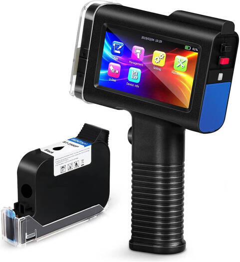 BENTSAI BT-HH6105F 12.7mm Handheld Inkjet Coding Printer, Portable TIJ Printer for QR Codes, Barcodes, Batch Numbers, Dates & Logo Printing, Black | HH6105F