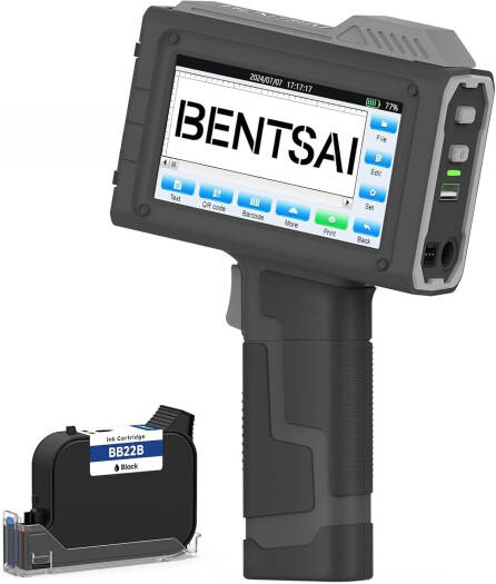 BENTSAI BT-HH6205B Portable Handheld Inkjet Printer, High-Resolution Coding & Marking Machine, Grey | BT-HH6205B