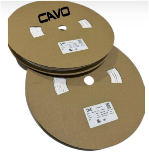 CAVO PVC Ferrule Printing Sleeve, 6.5mm x 100 Meter Roll, White | Cavo 6.5mm