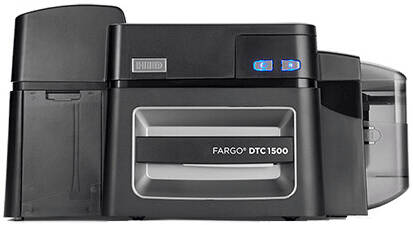 HID FARGO DTC1500 ID Card Printer & Encoder, 300 DPI REsolution, 6sec Per Card/225 Cards Per Hour (YMCKO) Print Speed, Dye-Sublimation/Resin Thermal Transfer Print Method, Black | DTC1500
