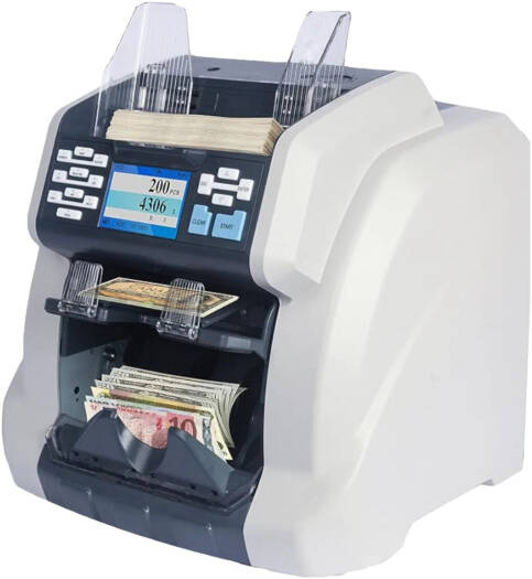 Ribao BCS-160 2-Pocket Money Counting Machines, 200pcs Stacker Capacity, 600pcs Hopper Capacity, 1200 (Count Mode) Speed | BCS-160