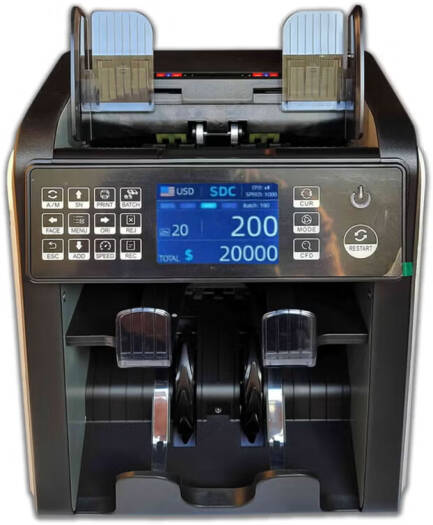 Hitech BC-X10 2 Pocket Currency Sorter, 3.5" Touch Panel TFT Display, UV,MG,IR,CIS (Image) Detection, Accurate Serial Number Recognition, Face/Orientation/Version/Denomination Notes Sorting | BC-X10 2