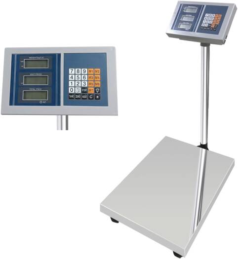 Gluckluz Digital Weighing Scale Electronic Platform Scale Postal Shipping Scale Large Industrial Floor Scale with 300kg Capacity & Backlit LCD Display & Tare Function | LHTL2305004