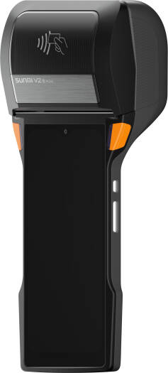Sunmi V2S Plus T5F0 Handheld POS Terminal with Built In Printer, 6.22" HD+ Touch Display, 3GB RAM, 32GB Storage, 2M+13M Camera, 4G / WiFi, 1D/2D Scanner, 80mm Label, NFC, USB Type-C, Black | P06054010