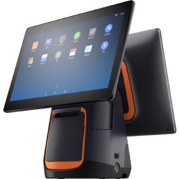 Sunmi T2 L1522 15.6" FHD EPOS Touch Terminal with Built-In Printer, 10.1" HD Consumer Display, Qualcomm Snapdragon Octa-core CPU, 2GB RAM, 16GB ROM, Bluetooth, Wi-Fi , Black | L1522