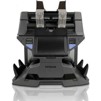 Hitachi IH-210 2+1 Pocket Dual CIS Sensor Counting Machine, 32 Currencies, 1,300 NPM Counting Speed, 1000 Notes Hopper Capacity, 134W Power Consumption, Black | IH-210