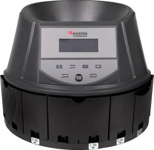 Cassida CoinMaster Multifunctional Coin Processing Machine, 350 Coins/Min Counting Speed, Up to 2500 Hopper Capacity, AED Currency Range, LCD Display, 3 Digits for Batch | CoinMaster