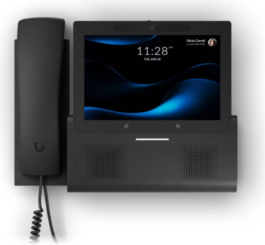 Ubiquiti UniFi UTP G3 Touch Wall Phone, UniFi Talk Wall Mounted VoIP Touch Screen Phone, 7" Display, Integrated Camera, Bluetooth, NFC, PoE Powered, Black | UTP-G3-Touch-Wall
