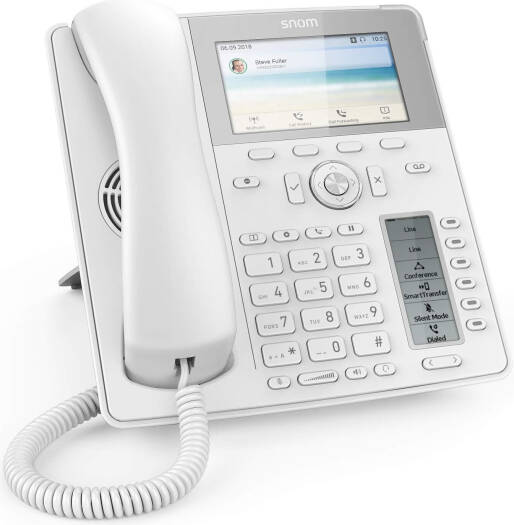 Snom D785 VOIP Desk Phone, 4.3" TFT Colour Display, 24 Freely Programmable Function Keys/BLF Keys (6 Physical) In The Second Display, Integrated Bluetooth, Plug & Play, White | D785