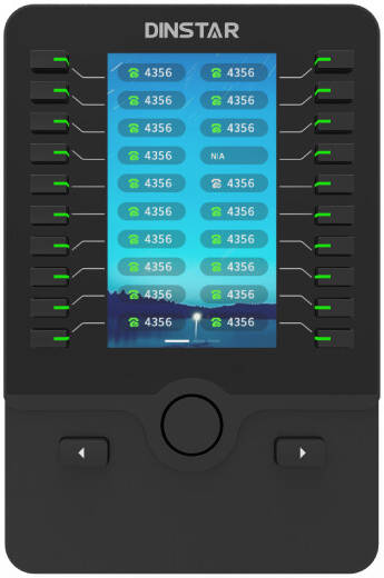 Dinstar DXP60 Expansion Module, 4.3" Color Screen, 60 Line Keys, 3 Pages Display, 2 Adjustable Angles, Plug-and-Play, Up to 3 Modules Daisy-Chain, 2xRJ45 10/100M Ethernet Ports, Black | DXP60