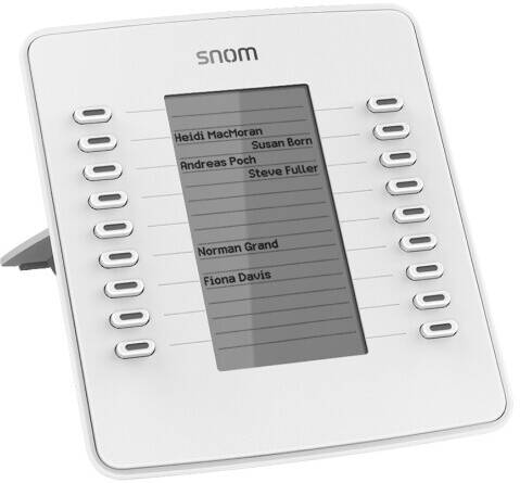 Snom D7 Expansion Module, 18 Freely Programmable, Coloured LED Buttons, Plug & Play, Expandable with Up to Two Additional Modules, White | D7