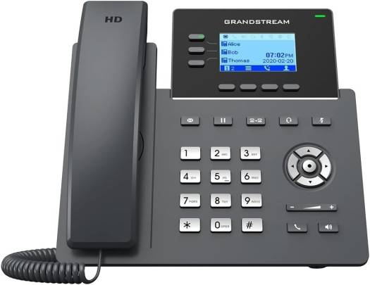 Grandstream GRP2603P 3 Line IP Phone 6 SIP Accounts 132x48 Backlit Screen HD Audio Powerable Via POE