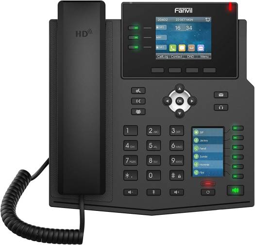 Fanvil IP Phone X6U High-End with 20 SIP Lines Dual Gigabit Port PoE Integrated (2-Pack)
