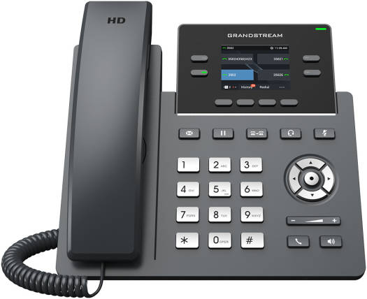 Grandstream GRP2612G 4-line IP Phone, HD Audio, Dual Switched Auto Sensing, Codecs G.722 & Opus, Enterprise Level Protection, 10/100/1000 Mbps Gigabit Ethernet Ports, Gray | GRP2612G
