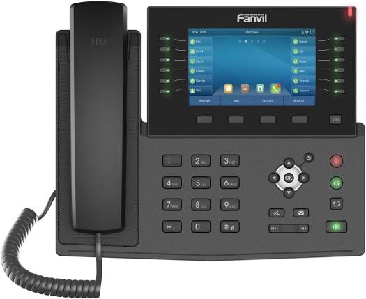 Fanvil X7C Enterprise VoIP Phone, 5" High-Resolution Color Display, 20 SIP Lines, Dual-Port Gigabit Ethernet, Built-in Bluetooth, H.264 Video Codec, Wi-Fi Connectivity, Black | X7C