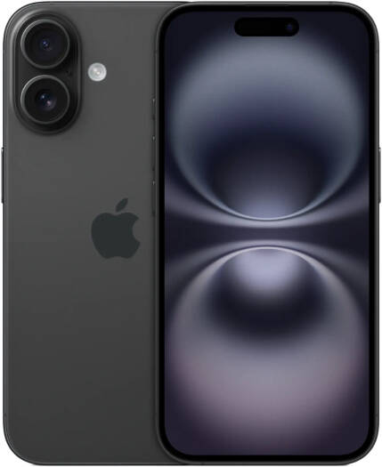 Apple iPhone 16, 6.1" OLED Super Retina XDR Display, A18 Chip, 6-Core CPU, 5-Core GPU, 16-Core Neural Engine, 128GB Storage, 5G/Wi-Fi 7, Face ID, TRA Version, Black | iP16-128TRABLK