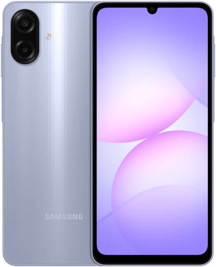 Samsung Galaxy A07 4G Mobile Phone, 6.7" HD+ PLS LCD 90Hz Display, Mediatek Helio G99 (6 nm), 4GB RAM, 64GB ROM, Mali-G57 MC2, Dual Sim, Middle East Version, Adapter, Light Violet | SM-A075FLVKMEA