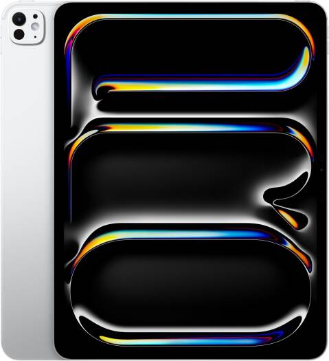 Apple iPad Pro, 13" Ultra Retina XDR Display, M4 Chip, 9-Core CPU, 10-Core GPU, 16-Core Neural Engine, 8GB RAM, 512GB Storage, Wi-Fi + Cellular, Standard Glass, Silver | MVXV3LL/A