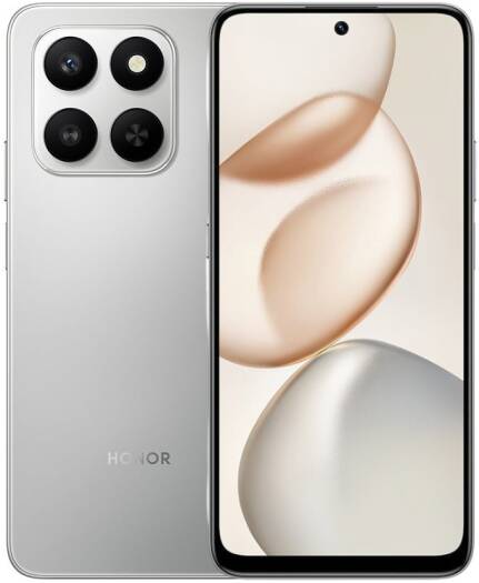 Honor X7d 5G Smartphone, 6.77" TFT LCD 120Hz Display, Snapdragon 6s Gen 3 6nm Chipset, 8GB RAM, 256GB ROM, Adreno 619 GPU, Magic OS 9.0, 6500mAh Battery, Meteor Silver | X7D-5G