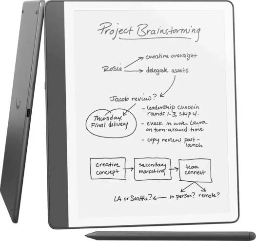 Amazon Kindle Scribe eBook Reader, 2024, 10.2" Paperwhite 300 PPI Display, 1st Gen, 16GB Storage, AI Note Book Tools, Wi-Fi, 12 Weeks of Battery Life, Premium Pen Included, Tungsten | B0CZ9VFQ2P