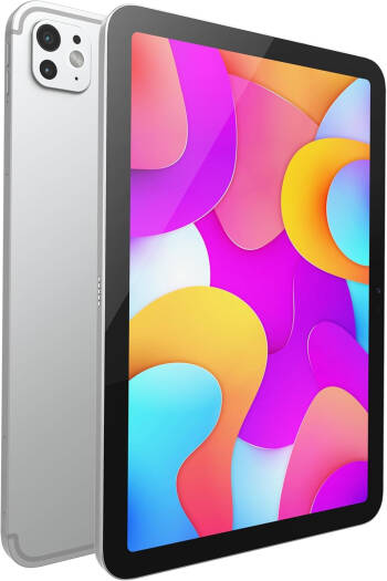 oteeto Tab 15 Tablet, 10.1" Display, 4G SIM/iOS Style Operating System, Octa Core Processor, 5G Dual SIM, Included Flip Cover & Keyboard, 8GB RAM, 512 GB ROM, Android 13, 6000 mAh, Silver | TAB 15 S