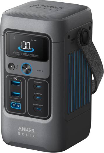 Anker SOLIX C200 DC Power Bank Station (60,000mAh), 192Wh Portable Power Station, LiFePO4 Battery, 200W Solar Generator, For Outdoor Camping, Traveling, and Emergencies (Optional Solar Panel) A17270Z1
