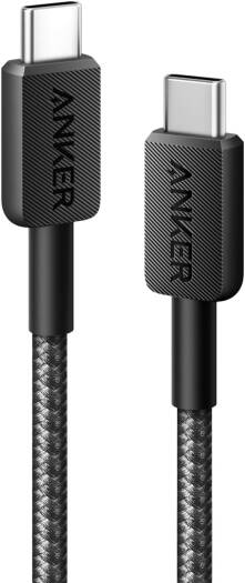 Anker 322 USB-C to USB-C Cable, 60W Output, Excellent Durability, High-Speed Compatible, Built to Last, 6ft/1.8m Length, Black | A81F6H11