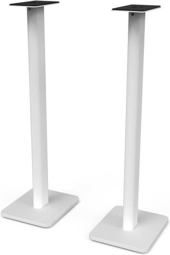 Kanto SP32PL Metal Speaker Stand, 32-Inches, Universal Fit, Hidden Cables, Rotating Top Plate, Carpet & Hardwood Feet, 1/4" - 20 Mounting, Pair, White | SP32PLW