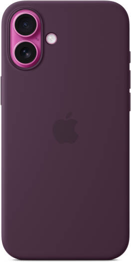 Apple iPhone 16 Plus Silicone Case with MagSafe, Soft-Touch Eco Silicone Protective Case with Built-In Magnets, Precise Fit, Microfiber Lining & Fast Wireless Charging, Plum | MYYD3