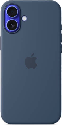 Apple iPhone 16 Plus Silicone Case with MagSafe, Soft-Touch Eco Silicone Protective Case with Built-In Magnets, Precise Fit, Microfiber Lining & Fast Wireless Charging, Denim | MYYA3