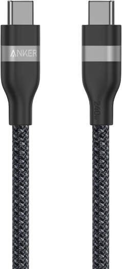 Anker USB C to USB C Cable, 240W Fast Charging, 480Mbps Data Transfer, Braided Durable Cable, 30000 Bend Lifespan, 1.8m Length, Black | A82E2