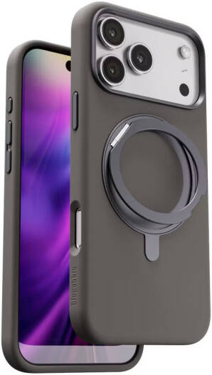 Blupebble RingFlex MagSafe Case, Compatible with iPhone 17 Pro Max, 360° Foldable & Rotatable Kickstand, Shockproof Slim Protective Cover, Camera & Screen Protection, Anti-Fingerprint, Gray