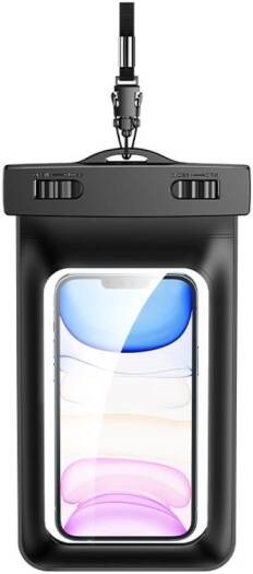 Yesido WB10 Waterproof Mobile Phone Pouch, IPX8 Waterproof, Up to 30 Meters Depth, Sensitive Touch, Anti-Break & Anti-Lose, Anti-Fog HD, Non Yellowing, Fingerprint Proof, Black | WB10