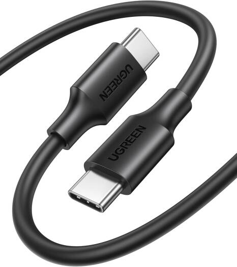 UGREEN USB C to USB C Cable, 480Mbps Data Transfer Rate, Up to 60W PD Fast Charge, Soft PVC Cable Material, 1m Cable Length, Wide Compatibility, Black | 50997