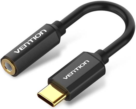 Vention Type-C to 3.5mm Female Audio Cable, 0.1 Meter, Black Metal Type | BGCBA