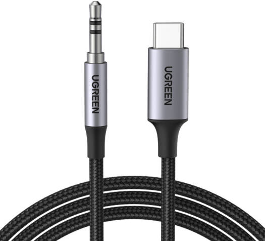 UGREEN USB C to 3.5mm Audio Cable, DAC Chip, 16-Bit / 48KHz Audio Sampling Rate, Anti-Oxidation, Nylon Braided Cable, Wide Compatibility, Black | 20192