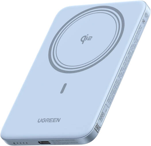 UGREEN MagFlow Air Qi2 5000mAh Magnetic Wireless Power Bank, 15W Magnetic Wireless Charger, 20W USB-C Fast Charging, Ultra Slim Portable Battery Pack for iPhone & Smartphones, Blue | 65840