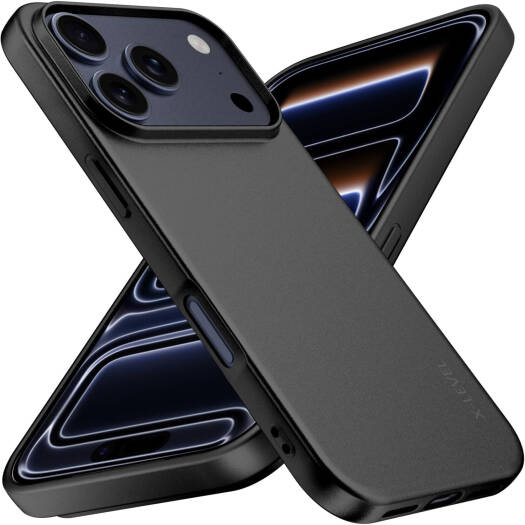 X-Level iPhone 17 Pro Max Case 6.9 Inch, Ultra Slim Soft TPU Silky Touch Cover with Lightweight Non-Slip Shockproof Protection, Black | iPhone 17 Pro Max Case