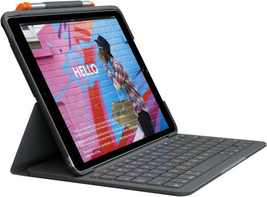 Logitech Slim Folio Keyboard & Case, iPad 10.2-inch 7th, 8th and 9th Gen, Solid Build, Long Lasting Protection, English Layout, Pen NOT Included, Graphite | 920-009469