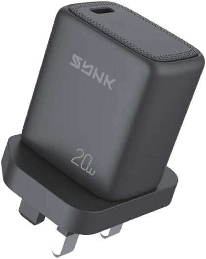 SYNK Thunder Series 20W Fast Charger (Adapter Only), USB-C PD Fast Charging, PPS Support, Multi-Protocol Compatible, Smart Chip Safety Charger, Black | SKTPD20BK