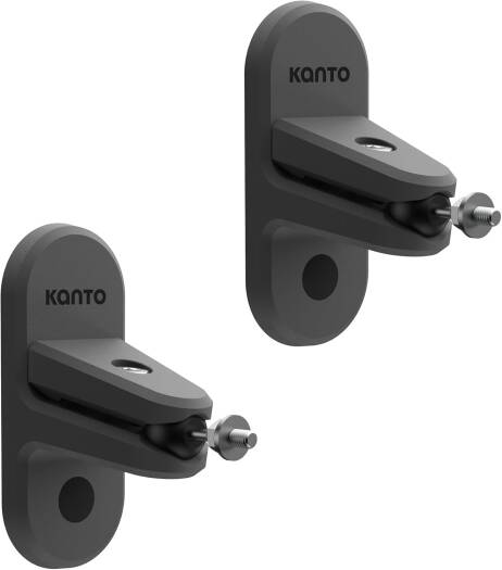Kanto SPW3 Universal Satellite Speaker Wall Mount Bracket, 1/4 - 20 Thread Attachment, Tilt, Swivel & Rotation | Holds 12 lbs (5.4 kg), Wire & Cable Management, Pair, Black | SPW3