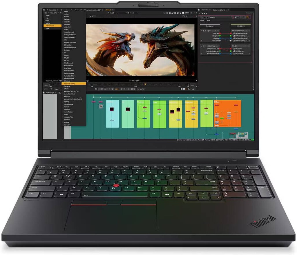 Lenovo ThinkPad P16 Gen 3 Workstation Laptop, 16" WQUXGA 60Hz Display, Intel Core Ultra 9 275HX, 64GB RAM, 1TB SSD, RTX PRO 3000 Blackwell 12GB, English-Arabic K/B, Win11Pro, Black | 21RQ000NGR
