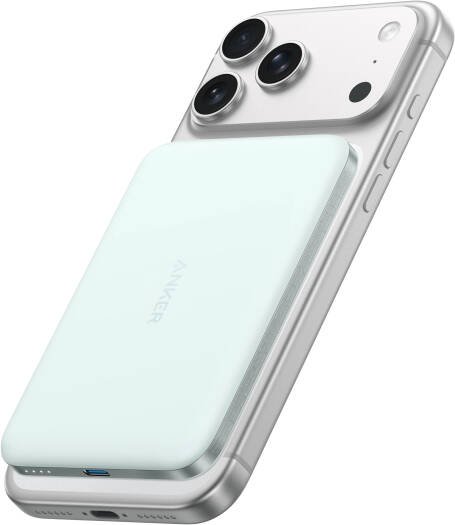 Anker Nano Power Bank, Ultra-Slim 5,000mAh, MagGo, 15W Qi2-Certified Wireless Charging, Dual-NTC Temperature Control, Ergonomic Design, Best for Iphone 17 Series, Teal Oasis | A1665H61