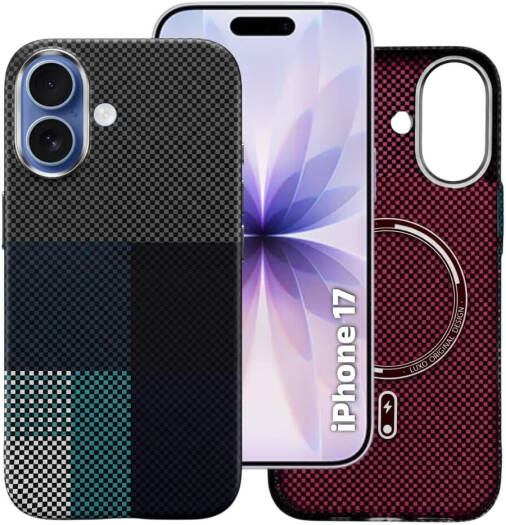 CROWNYX Carbon Fiber Case for iPhone 17, MagSafe Compatible, Ultra Slim Drop Resistant Cover, Anti-Slip, Anti-Scratch, Blue| IP17-MGSF-FBONE-BLU