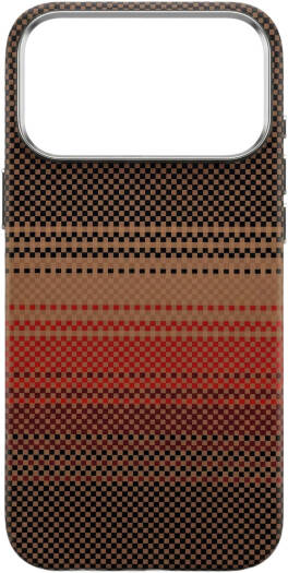 CROWNYX Carbon Fiber Case for iPhone 17 Pro, MagSafe Compatible, Ultra Slim Drop Resistant Cover, Anti-Slip, Anti-Scratch, Brown | IP17P-MGSF-FBONE-BRN