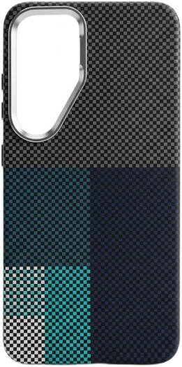 CROWNYX Carbon Fiber Case for Samsung Galaxy S25, MagSafe Compatible, Ultra Slim Drop Resistant Cover, Anti-Slip, Anti-Scratch, Anti-Yellow, Blue | SAMS25-MGSF-FBONE-BLU