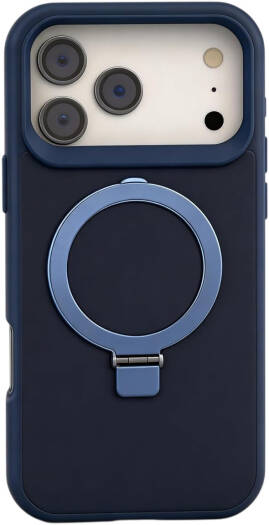 CROWNYX Aegis GripStand Pro Case for iPhone 17 Pro, Compatible with MagSafe, Shockproof, Slim Hybrid TPU Cover with Kickstand & Grip Ring, Blue | IP17P-MGSF-AGSP-BLU
