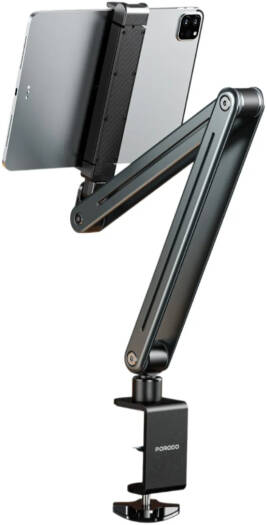 Porodo Multi-Joint Phone & Tablet Mount, Fully Adjustable Flexible Desktop & Bedside Stand for Smartphones, Tablets & iPads | PD-HSM22-GY